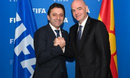Претседателот на ФФМ, Муамед Сејдини на официјален состанок со Џани Инфантино, првиот човек на ФИФА